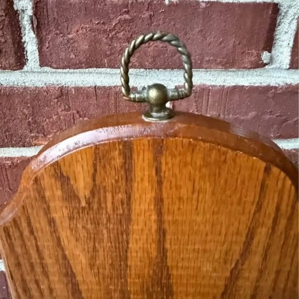 Vintage Solid Oak Wall Display Shelf 1980